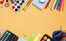 stationery-office-implements-orange-table